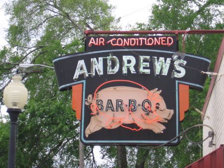 Old Andrew's Bar-B-Q Sign in East Lake